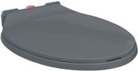 vidaXL Toiletbril soft-close quick-release ovaal grijs