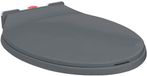 vidaXL Toiletbril soft-close quick-release ovaal grijs