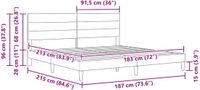 vidaXL Bedframe met hoofdeinde Donkergrijs 183 x 213 cm Stof