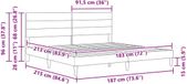 vidaXL Bedframe met hoofdeinde Donkergrijs 183 x 213 cm Stof