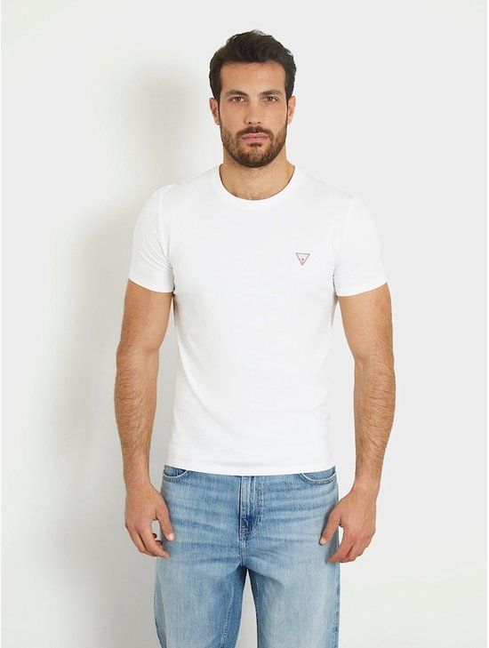 Guess T-shirt Slim Wit Katoenmix Ronde Hals Korte Mouw Regular Fit L