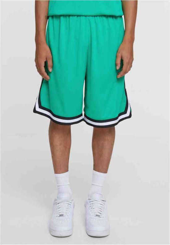 Urban Classics Stripes Mesh Korte broek - Groen/Zwart - M - Heren