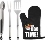 Merkloos BBQ/barbecue gereedschap set 3-delig RVS