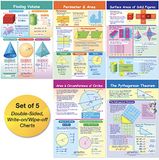 NewPath Learning 93-6506 perimeter, omtrek, gebied en volume Bulletin Board Chart Set (Pack van 5)