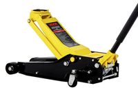Cric bas, capacité 4 tonnes, cric de sol en acier pour voitures de course avec double piston et mécanisme de levage rapide, cric hydraulique pour SUV, plage de levage 100-545 mm, jaune et noir