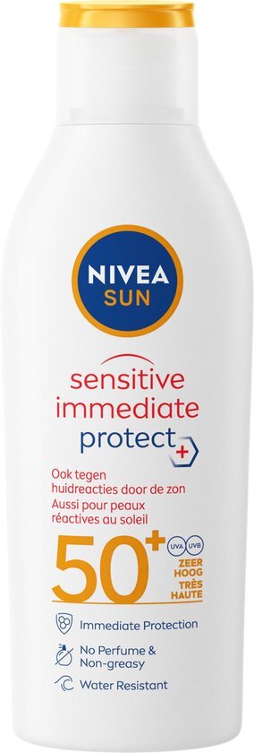 Nivea SUN Zonnebrand - Sensitive Immediate Protect ZonnecrÃ¨me - SPF 50 - 200 ml