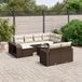 Prolenta Maison Exclusive - Tuinset voor de tuin, bestaande uit 11 delen met kussens, in bruin polyrotan