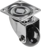 GTV - BRAZYLIA meubelwiel zonder rem - Zwenkwielen voor meubels - Staal/PC/PU - Diameter 35 mm - 360 graden zwenkwielen - Totale belasting per wiel 30 kg - Zwart