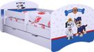 BDW, Lit d'enfant Super chiens, avec matelas & tiroir, protection contre les chutes, 140x70