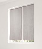 LINDER Gordijn, paar beglazingen, stangdoorvoer, grijs, 45 x 120 cm, 100% polyester, Oeko TEX gecertificeerd, geweven en geverfd in Frankrijk, collectie Etamine Frosted