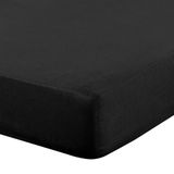 Eurofirany Hoeslaken 140 x 200 cm, basic hoeslaken van katoen met elastiek, duurzaam, voor dikke matrassen van 30 cm diep, vele kleuren, zwart