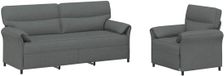 vidaXL Canapé 2 places Gris foncé Tissu