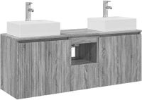 vidaXL Badkamerkastenset 3 st Grijs Sonoma 129 x 41 x 79,5 cm