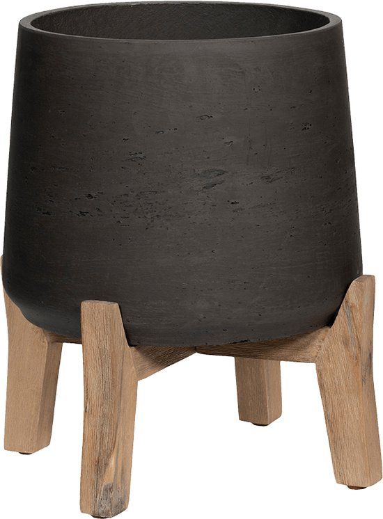 Pottery Pots Bloempot Patt Feet Low Black Washed-Grijs-Zwart D 39.5 cm H 43 cm