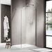 Fortifura Galeria Inloopdouche - 90x200cm - afgeronde glaswand - rechts - ribbel glas - wandarm - PVD - geborsteld RVS