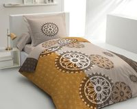 Home Linge Passion Dekbedovertrek Yucatan, 2-delig, 100% katoen, 57 draden/cm², 140 x 200 cm, grijs en okeroranje