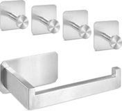 zhongko Porte-rouleau de papier toilette Inox Porte-rouleau de papier toilette auto-adhésif Argent