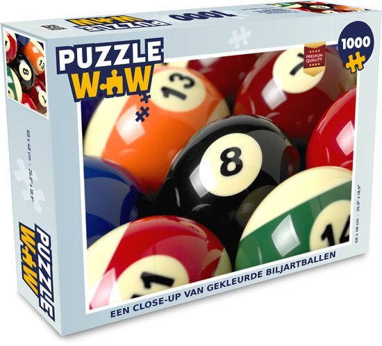 MuchoWow Puzzel Een close-up van gekleurde biljartballen - Legpuzzel - Puzzel 1000 stukjes volwassenen - Sinterklaas cadeautjes - Sinterklaas voor grote kinderen