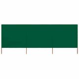 vidaXL Windscherm 3-panelen 400x80 cm stof groen