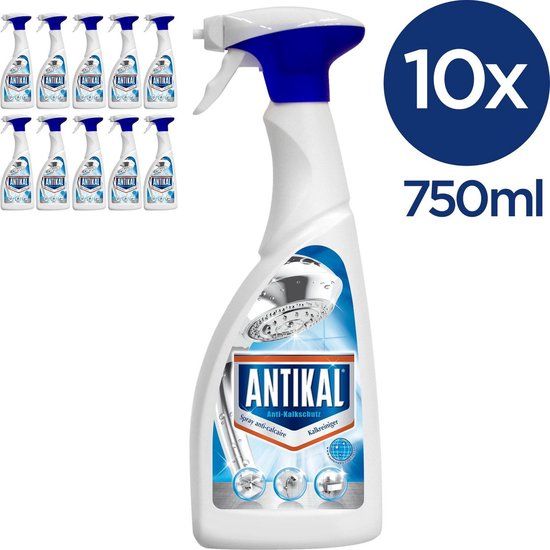 Antikal - Kalk en Badkamerreiniger 2in1 Spray (750 ml) - 10 Stuks - Voordeelverpakking