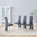 Pangivo Lot De 4 Chaises De Salle À Manger Dossier Haut Simili Cuir Noir Et Métal Argenté H 109 Cm