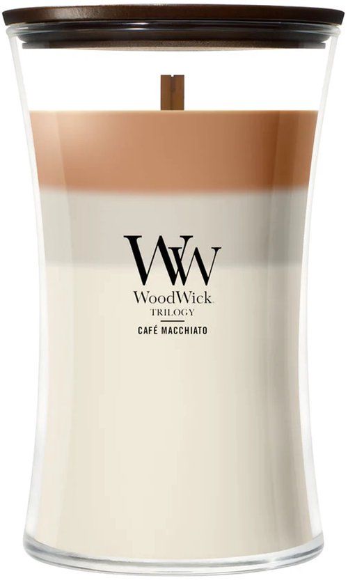 WoodWick Trilogy Café Macchiato Geurkaars Large - 130 Branduren