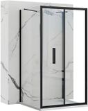 Rea Rapid Fold Black 80 X 100 - 195 cm - U-Douchecabine - Rechthoek - Zwart