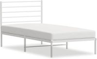 VidaXL Bedframe met hoofdbord metaal wit 80x200 cm