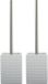 MSV Toiletborstel houder Kubik - 2x - kunststeen - wit/zilver - 37 x 10 cm