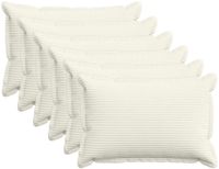 vidaXL Kussensloop 6 st houten crèmekleurig 50 x 75 cm corduroy