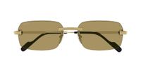 Cartier Première De Cartier Ct0271s Lunettes De Soleil Homme Doré Géométrique Marron 58mm