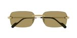 Cartier Première De Cartier Ct0271s Lunettes De Soleil Homme Doré Géométrique Marron 58mm