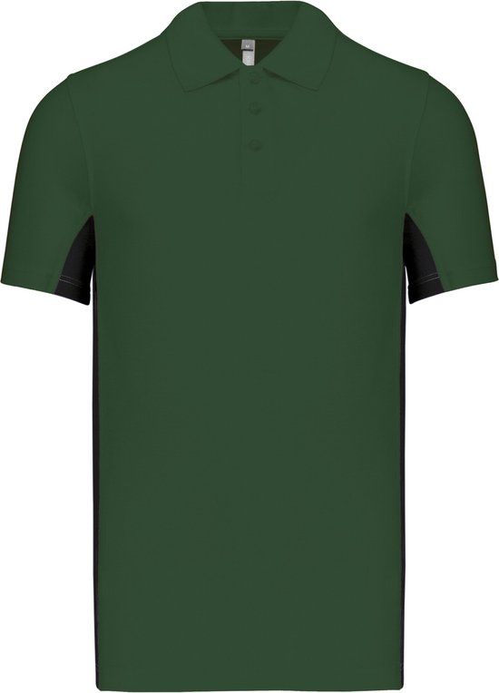 Kariban Tweekleurige piquépolo korte mouwen heren K232 - Forest Green / Black - 3XL