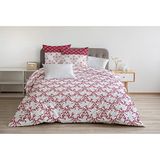 HOME LINGE PASSION Dekbedovertrek 240x260 cm Wit Bordeaux 100% Katoen