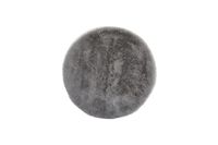LUXOR living Coste Coussin d'assise en fausse fourrure, coussin de chaise comme décoration, salon ou coussin de siège, coussin d'assise douillet, chaise, coussin décoratif, 40 cm, rond, anthracite, 1 pièce