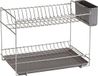 Sauvic Roestvrijstalen Afdruiprek Groot, 38,5x25x28 cm, Grijs