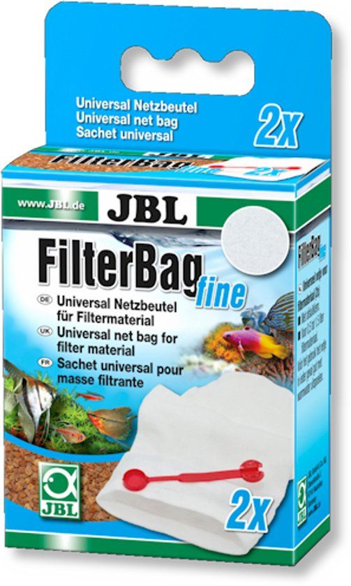 JBL FilterBag fine 6255100 Zak voor filtermateriaal voor aquaria, 2 zakjes