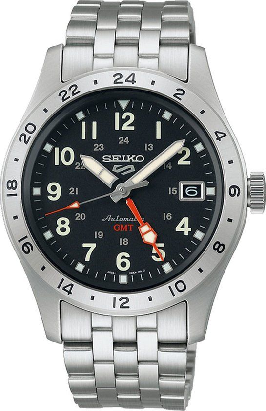Seiko 5 Sports SSK023K1 Heren Horloge - Zwart - Zilverkleurig - Staal - 39.5 mm