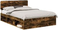 vidaXL Bedframe Gerookt eiken Massief grenenhout 140 x 200 cm