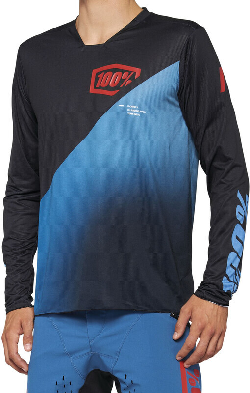 100% R-Core X Long-Sleeved Jersey Men, zwart/blauw