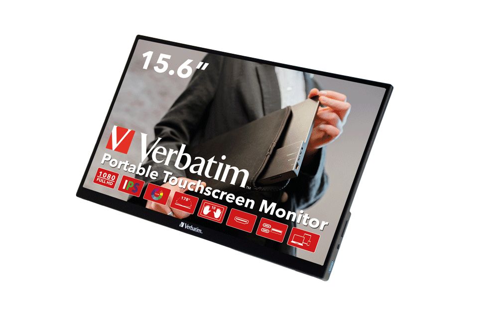 Verbatim PMT-15 - 15.6" Full HD Touchscreen Monitor - Black