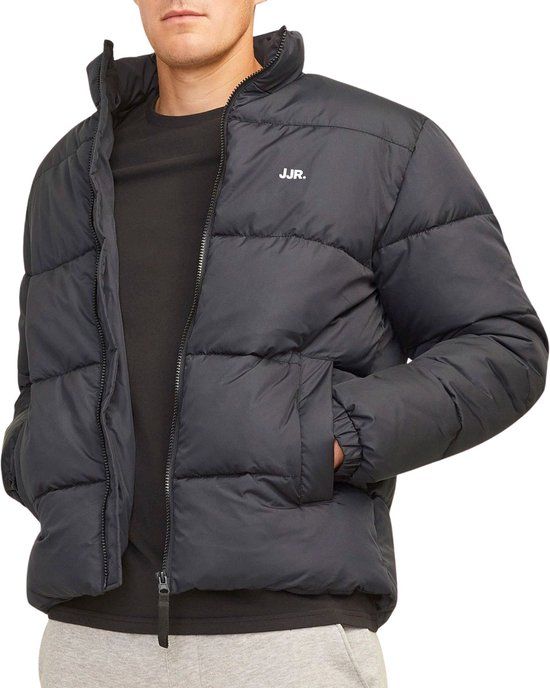 JJ Rebel Logo Puffer Winterjas Heren Zwart XXL