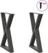 vidaXL - Pieds de table - 2 - pièces - 50x(72-73,3) - cm - acier - anthracite