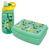 Nerthus FIH 1001 Tritan Fles Set met Lunchbox Kinderen Dinosaurus School