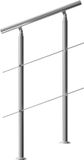 Monzana Trapleuning 80 cm - Met 2 Spijlen – Roestvrijstaal