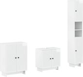 vidaXL 3-delige badkamerkast set EDE Hoogglans Wit Bewerkt hout