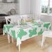Bonamaison Tafelkleed, Anti-Mold, Sneldrogend, Waterdicht, 100% Polyester Tafellaken, Petroleum Groen, Wit, 140 x 160 Cm