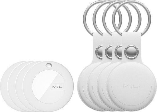 MiLi MiTag iOS FindMy Bluetooth Tracker - 4 Pack - Wit