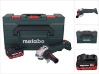 Metabo WPB 18 LT BL 11-125 Quick accu-haakse slijper 18 V 125 mm borstelloos + 1x accu 10,0 Ah + metaBOX - zonder oplader