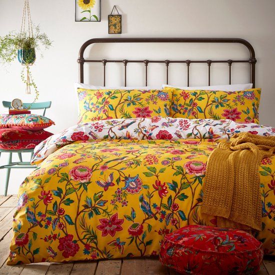 Furn Home Pomelo - Dekbedovertrek 1 Persoons - 135x200cm - Geel